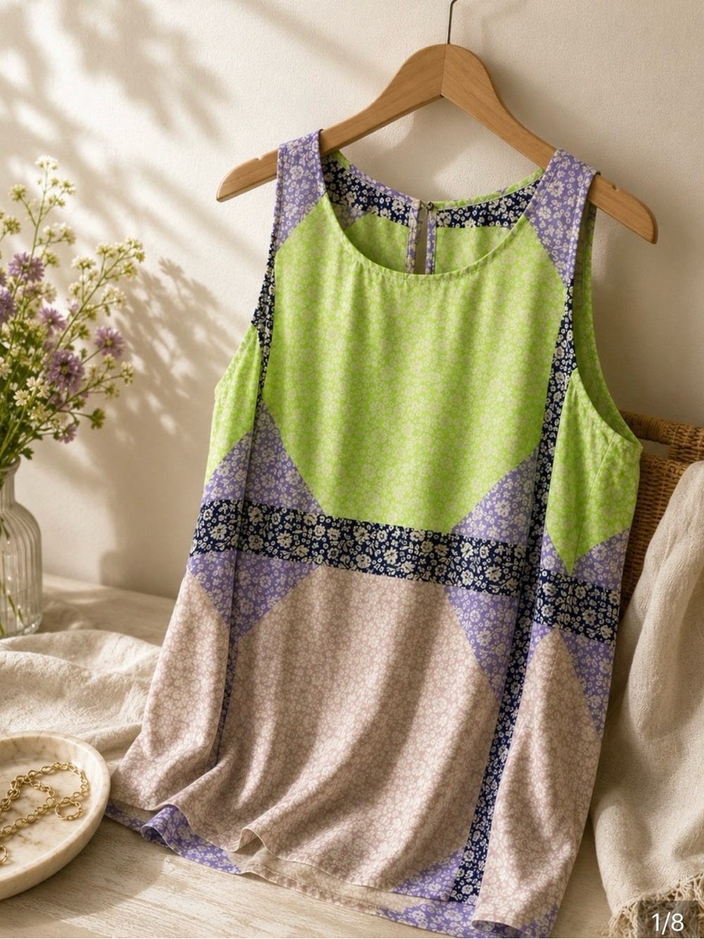 J.Crew floral silk top, size 10 100% silk lilac green